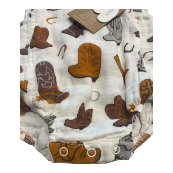 Angel Dear Cowboy Print Baby Romper 0-3 months - Picture 2 of 6